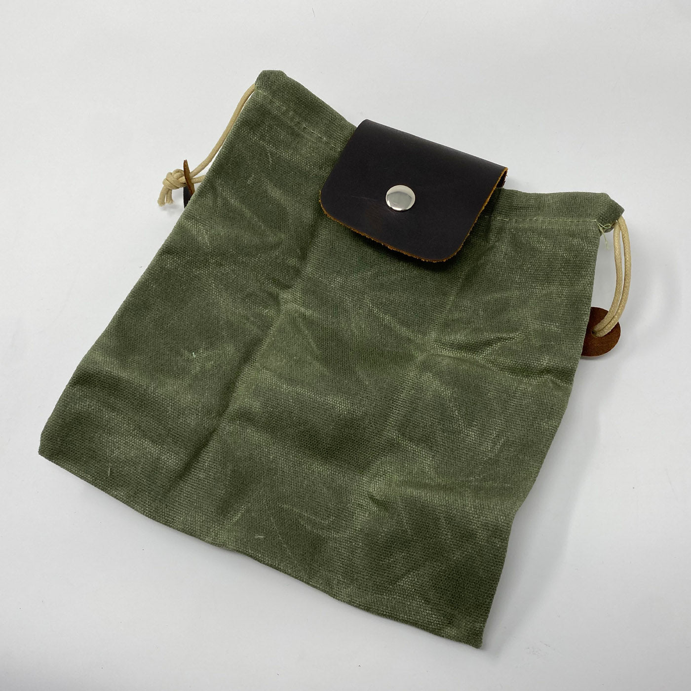 Drawstring Dump Pouch (Leather & Canvas)