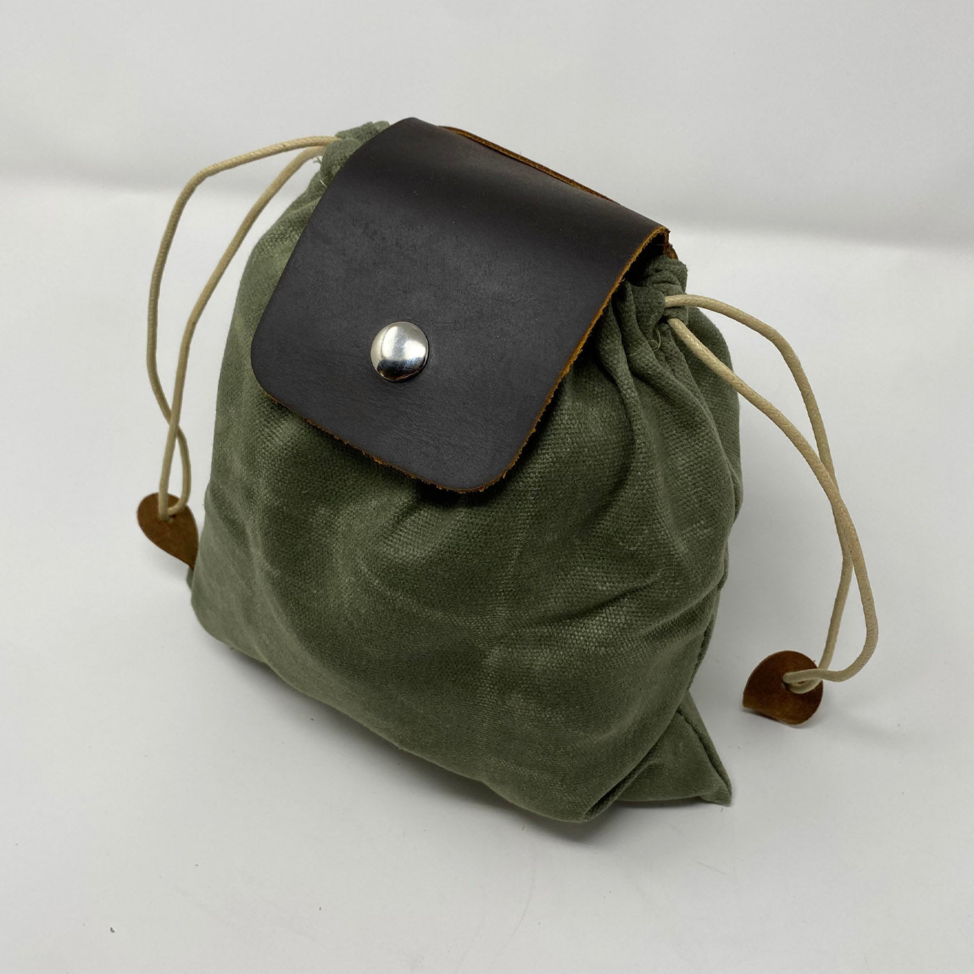 Drawstring Dump Pouch (Leather & Canvas)