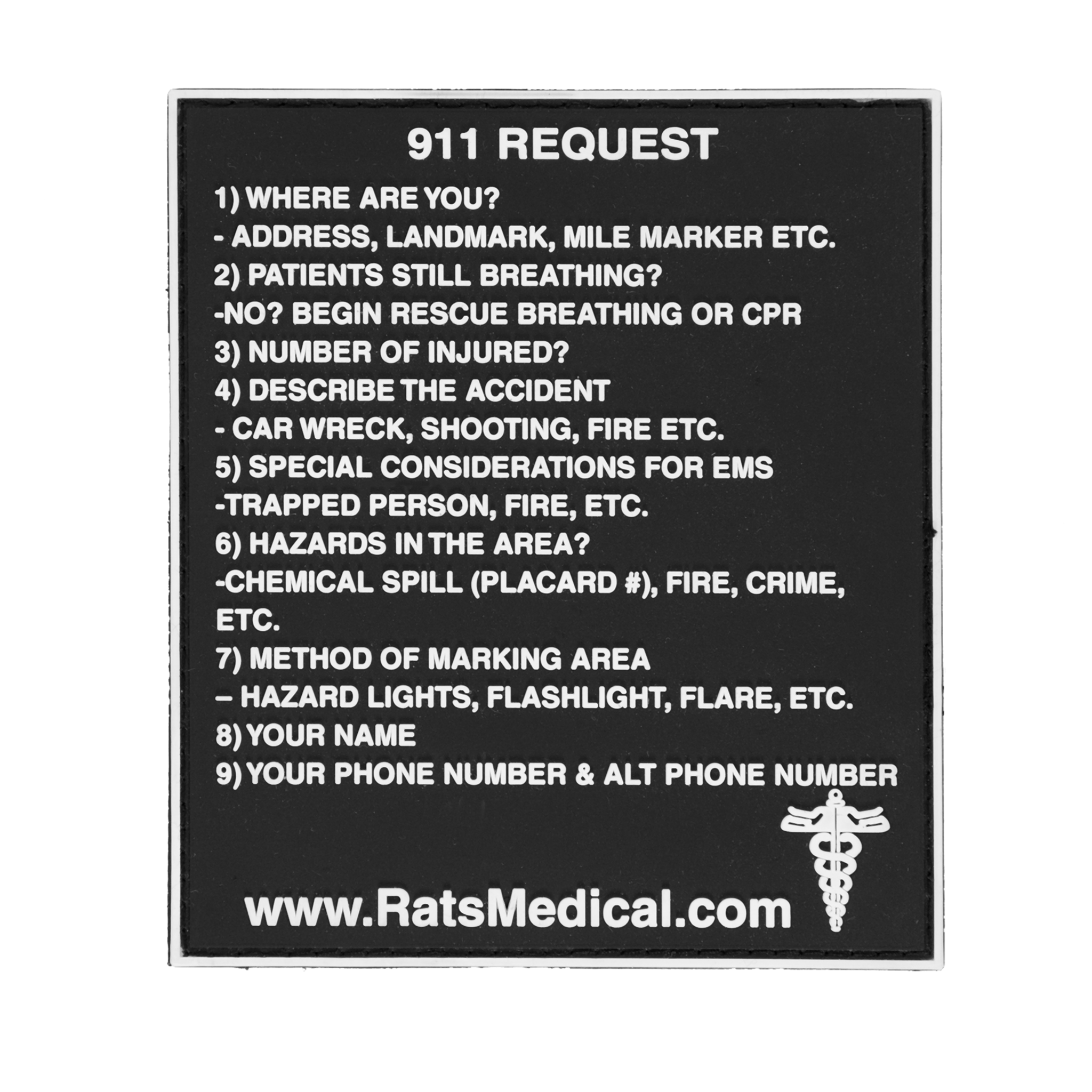 911 Request Velcro PVC Patch