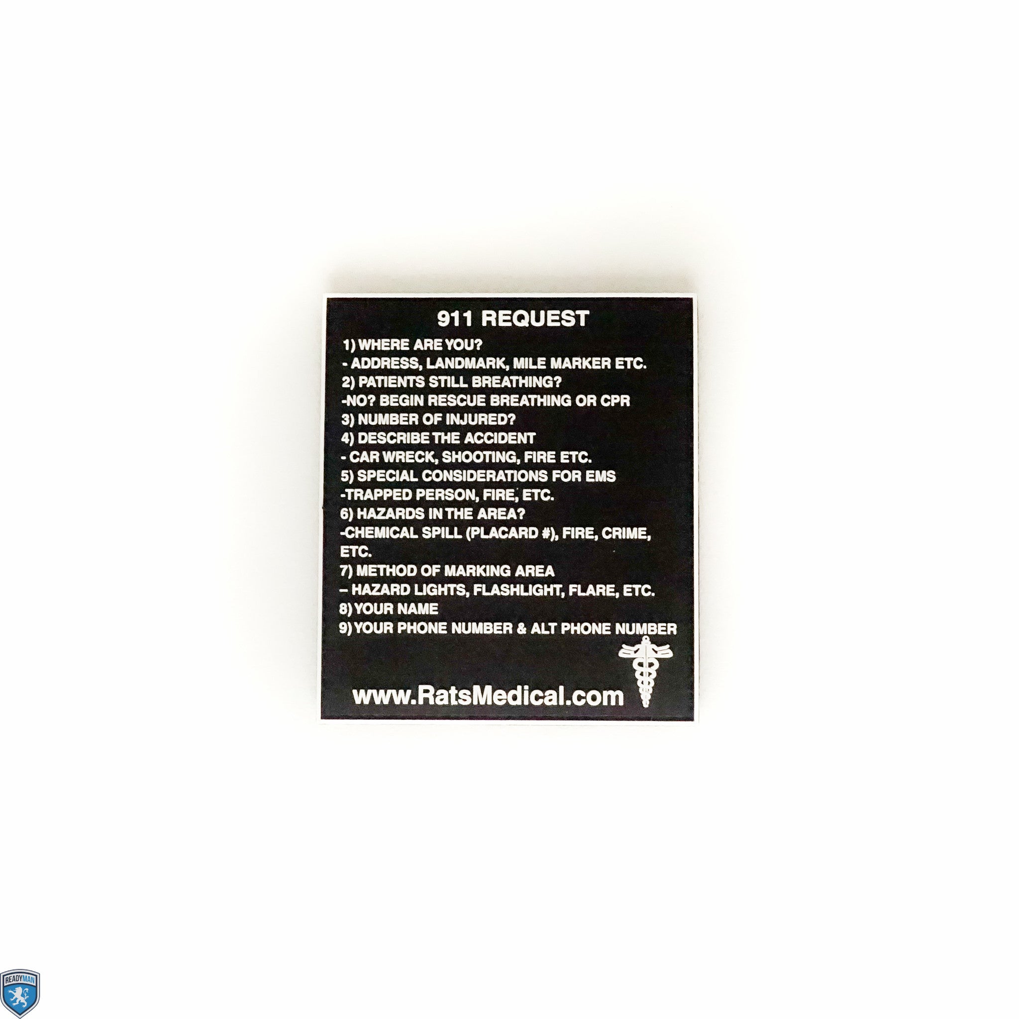 911 Request Velcro PVC Patch
